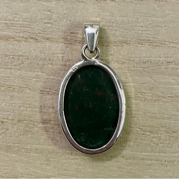 💕Dragon Bloodstone Solid Sterling Silver Pendant 925 - Picture 3 of 4